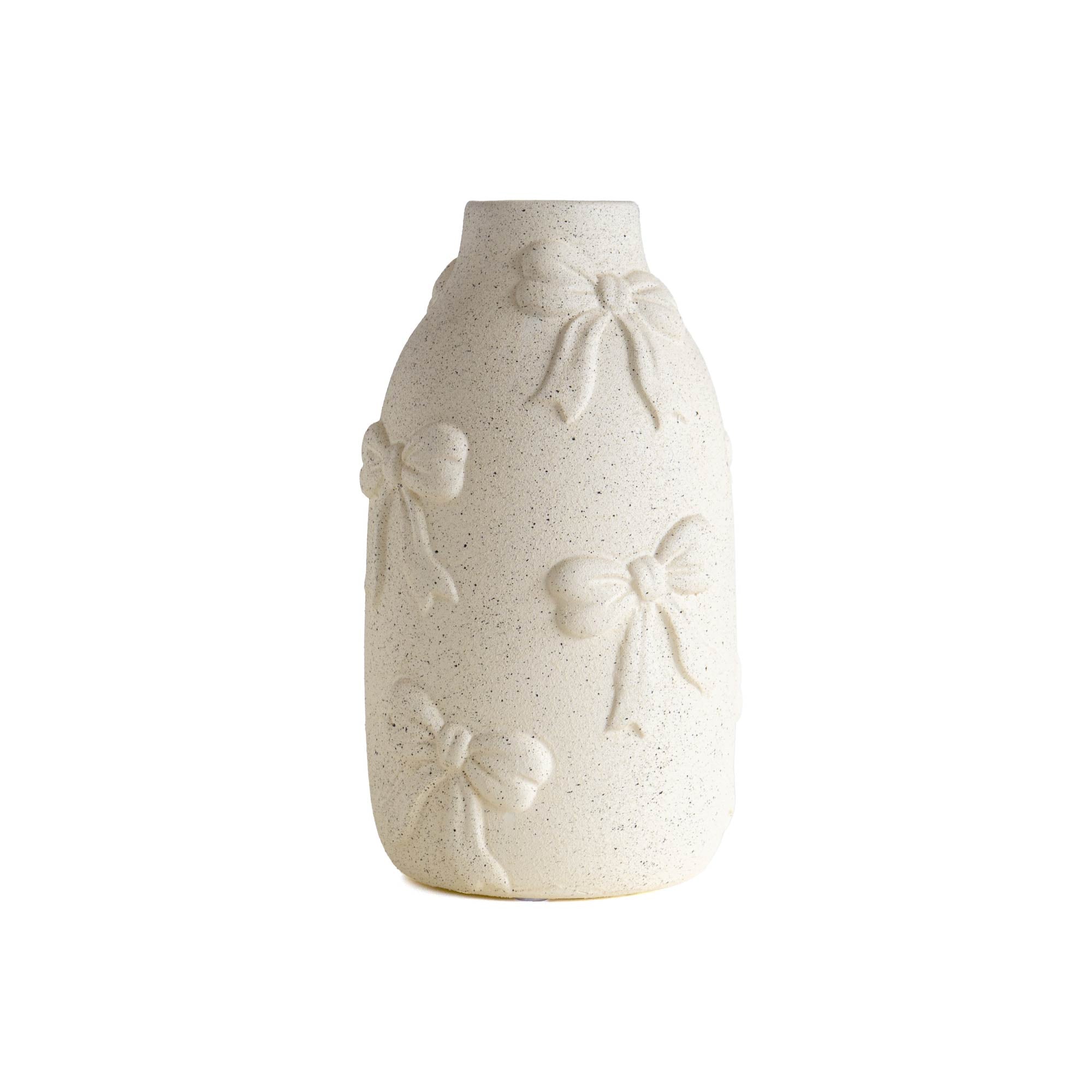 Vaso Decorativo Moderno da Interno in Ceramica – Collezione Design Elegante per Arredo Casa,Vasi Da Soggiorno, Tavolo o Salotto Soprammobile Di Design Anfora Papillon - Bianco Natural