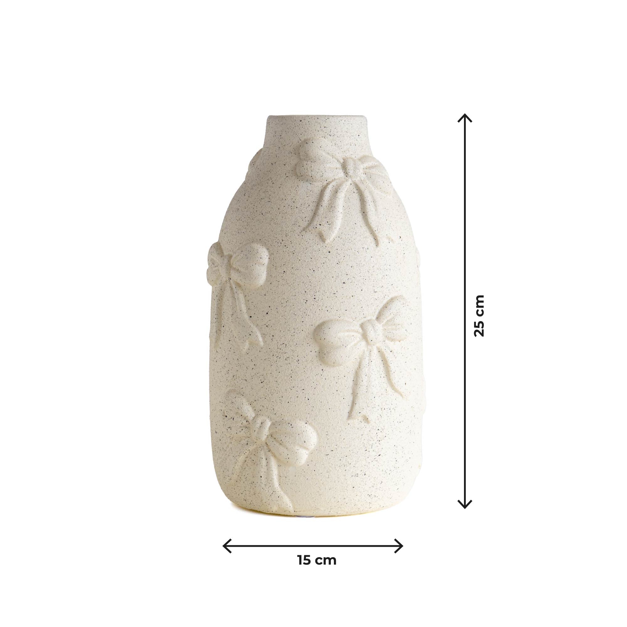 Vaso Decorativo Moderno da Interno in Ceramica – Collezione Design Elegante per Arredo Casa,Vasi Da Soggiorno, Tavolo o Salotto Soprammobile Di Design Anfora Papillon - Bianco Natural