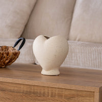 Vaso Decorativo Moderno da Interno in Ceramica – Collezione Design Elegante per Arredo Casa,Vasi Da Soggiorno, Tavolo o Salotto Soprammobile Di Design Cuoricino - Bianco Natural