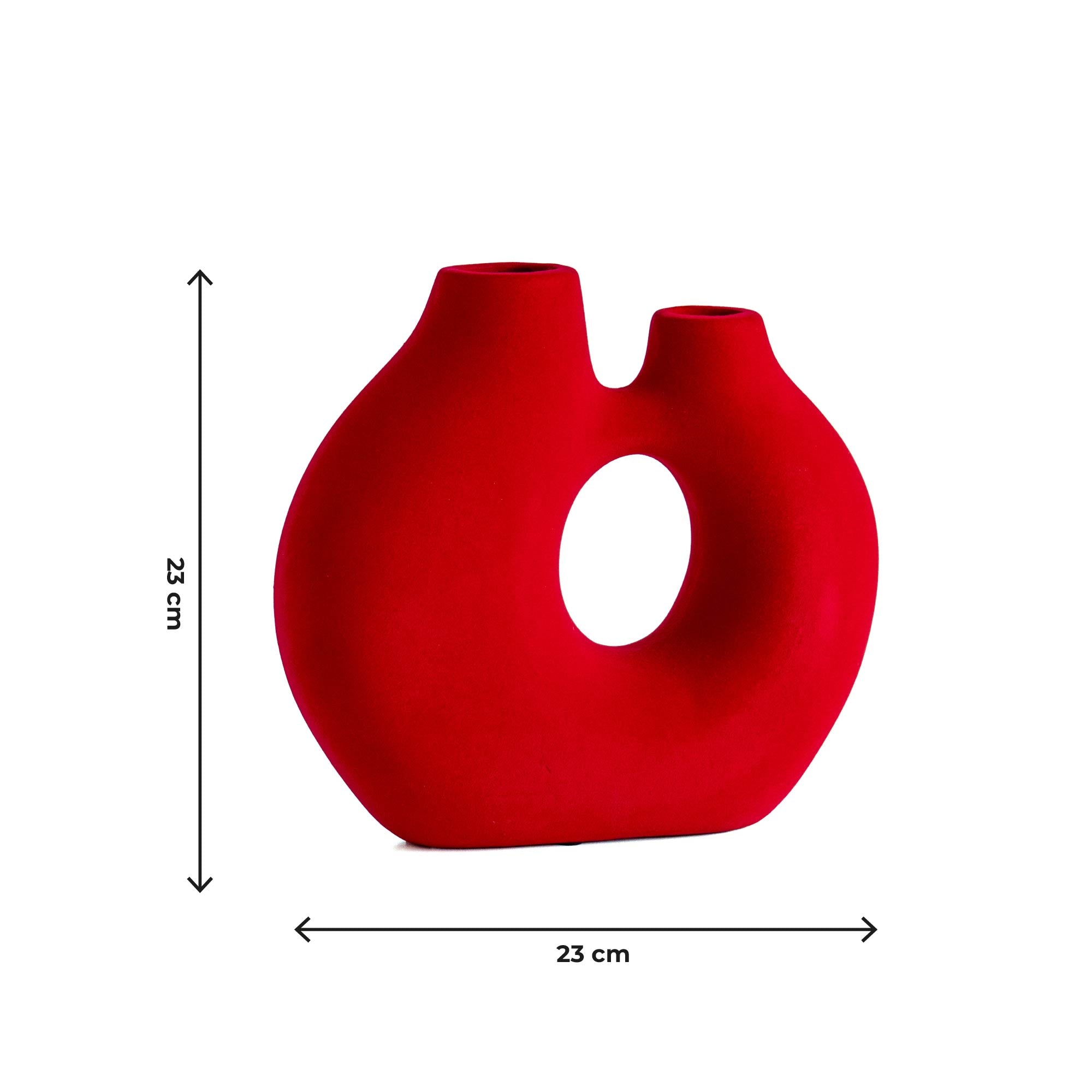 Vaso Decorativo Moderno da Interno in Ceramica – Collezione Design Elegante per Arredo Casa,Vasi Da Soggiorno, Tavolo o Salotto Soprammobile Di Design Zen - Rosso effetto Velluto