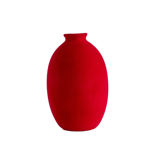 Vaso Decorativo Moderno da Interno in Ceramica – Collezione Design Elegante per Arredo Casa,Vasi Da Soggiorno, Tavolo o Salotto Soprammobile Di Design Anfora Natural - Rosso effetto Velluto