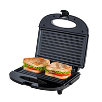 Piastra Elettrica 800W per Panini e Toast – Rivestimento Antiaderente, Termostato con Doppia Spia Luminosa, Cavo 75 cm – Certificazione CE & RoHS – 21x8x20 cm