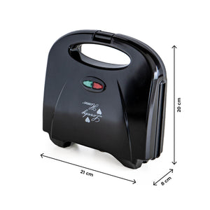 Piastra Elettrica 800W per Panini e Toast – Rivestimento Antiaderente, Termostato con Doppia Spia Luminosa, Cavo 75 cm – Certificazione CE & RoHS – 21x8x20 cm