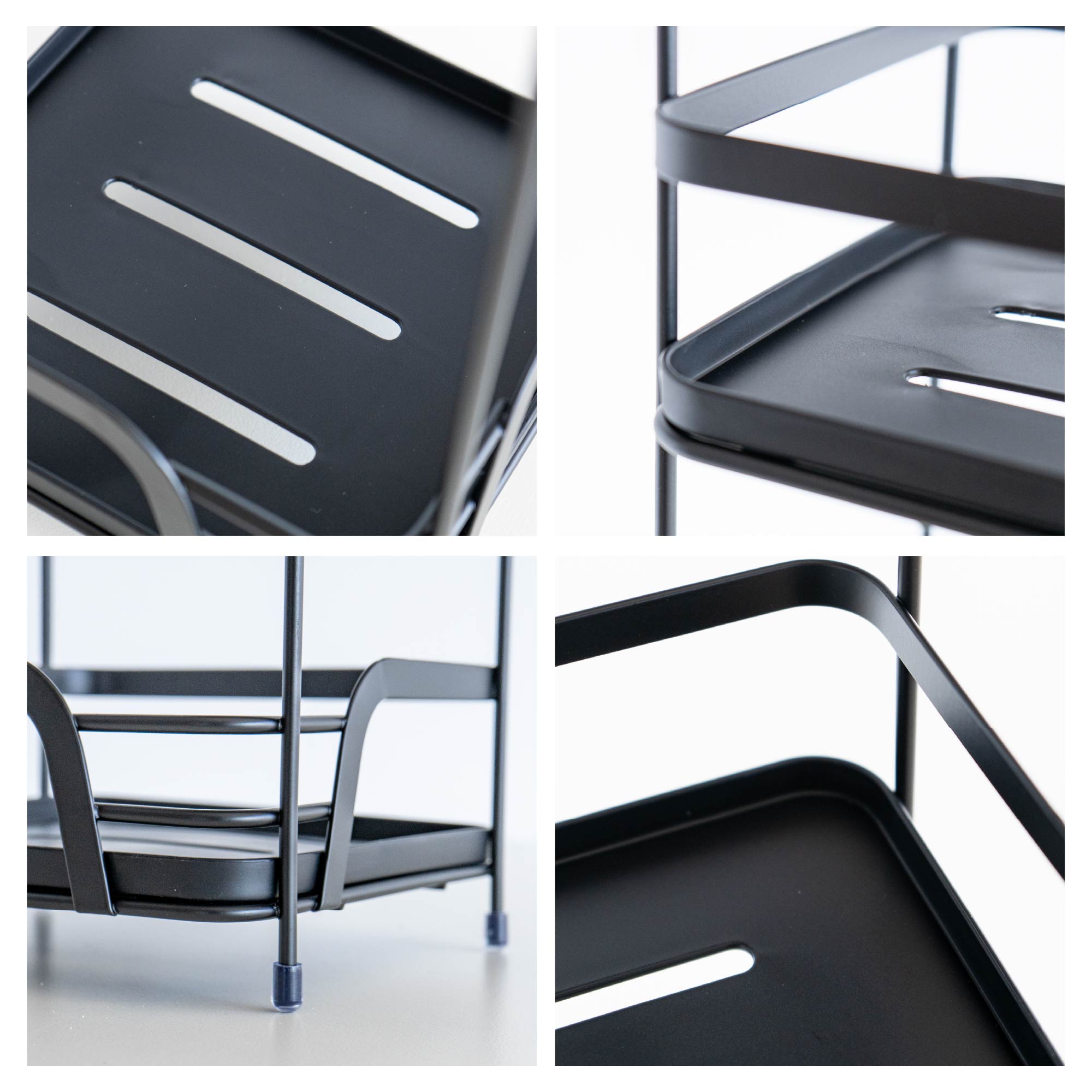 Mobiletto portaoggetti da bagno a 2 o 3 ripiani – Organizzatore bagno per salviette, sapone e accessori, scaffale salvaspazio in metallo con ripiani in plastica, già montato 2 Ripiani