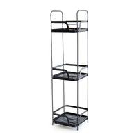 Mobiletto portaoggetti da bagno a 2 o 3 ripiani – Organizzatore bagno per salviette, sapone e accessori, scaffale salvaspazio in metallo con ripiani in plastica, già montato 3 Ripiani