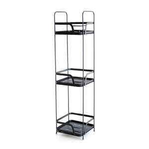 Mobiletto portaoggetti da bagno a 2 o 3 ripiani – Organizzatore bagno per salviette, sapone e accessori, scaffale salvaspazio in metallo con ripiani in plastica, già montato 3 Ripiani