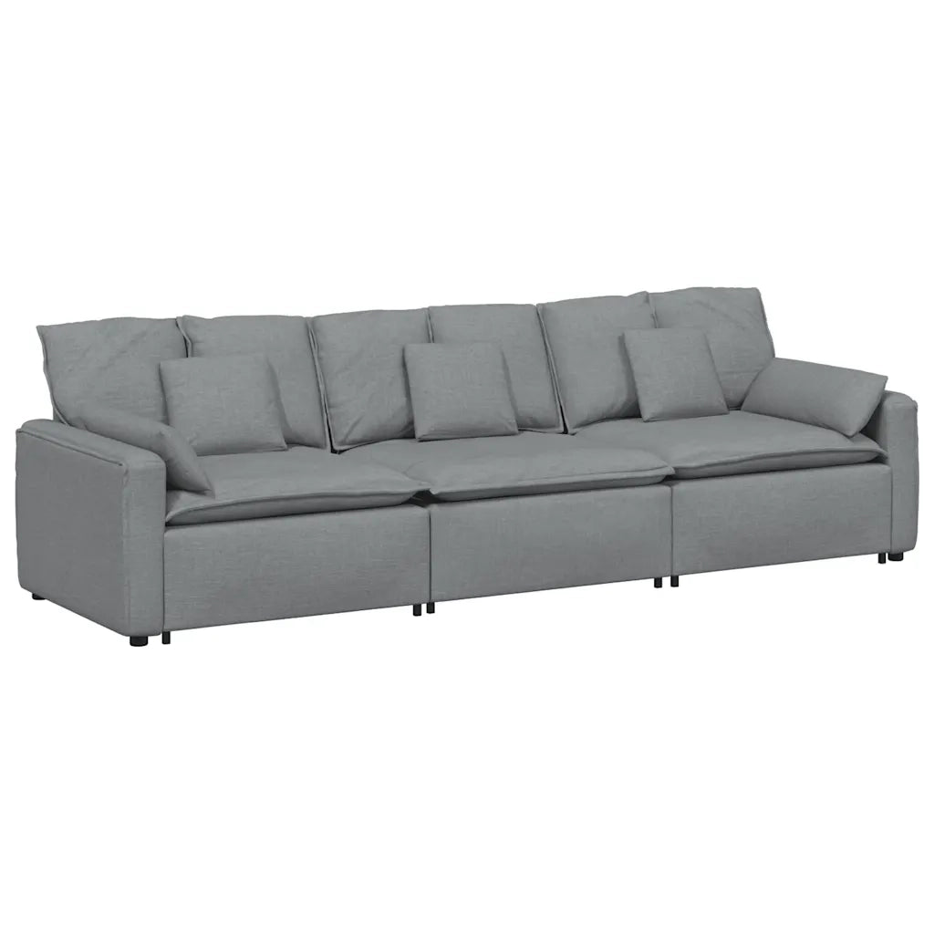 Divano Modulare con Cuscini Grigio Chiaro 3321087