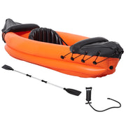 EasyComfort Canoa Gonfiabile 2 Posti in PVC con 2 Remi in Alluminio e Accessori, Arancione
