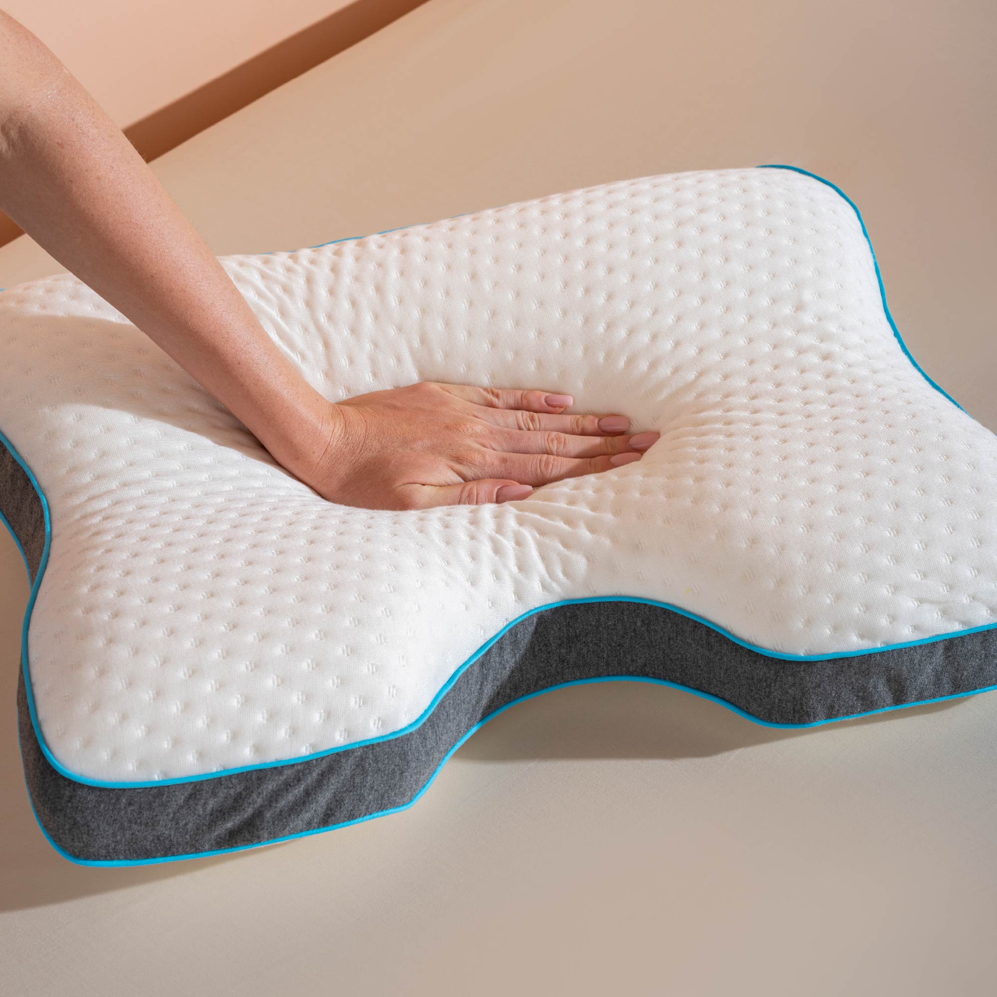 Cuscino Antirussamento Memory Foam Ergonomico 55x40x10/12 cm – Supporto Cervicale Ortopedico per Dormire su Schiena e Fianco  Federa Traspirante Rimovibile Ideale per Chi Soffre di Russamento e Dolori Cervicali