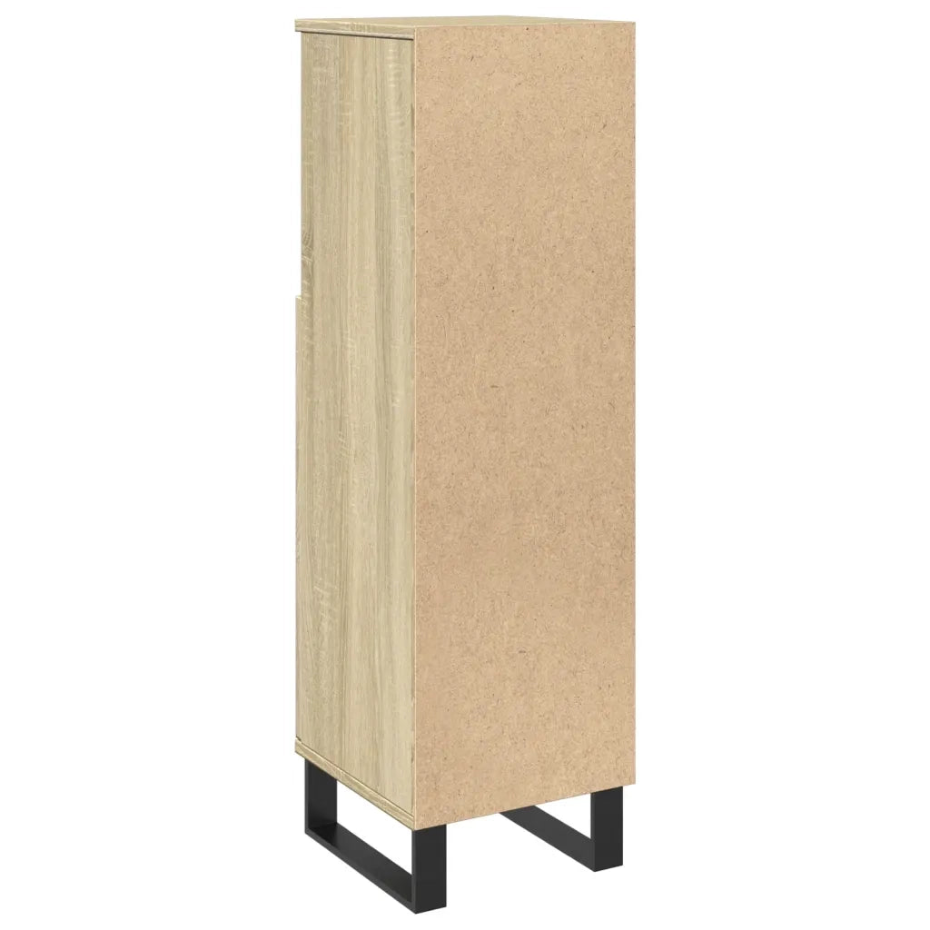 Armadietto da Bagno Rovere Sonoma 30x30x100cm Legno Multistrato