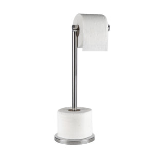 Portarotolo Carta Igienica da Pavimento in Acciaio Inox – Porta Rotoli WC Moderno con Base Stabile Antiscivolo – Fino a 4 Rotoli (1+3) – Design Elegante per Bagno, Casa e Hotel