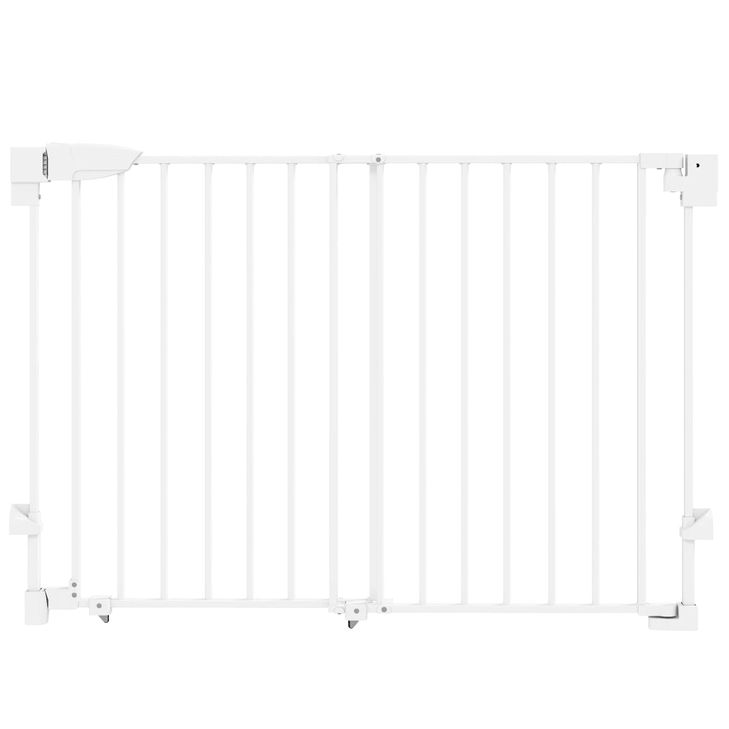 Cancelletto di Sicurezza per Cani 74,5-111,5x74,5 cm Chiusura Automatica e Apertura con Una Mano in Metallo PP e ABS