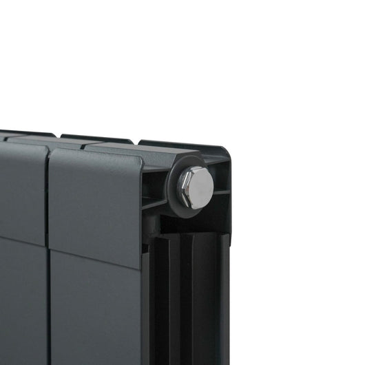 Radiatore in Alluminio e Valvole Cromate TRV in Verticale Grigio Antracite 1800mm x 395mm