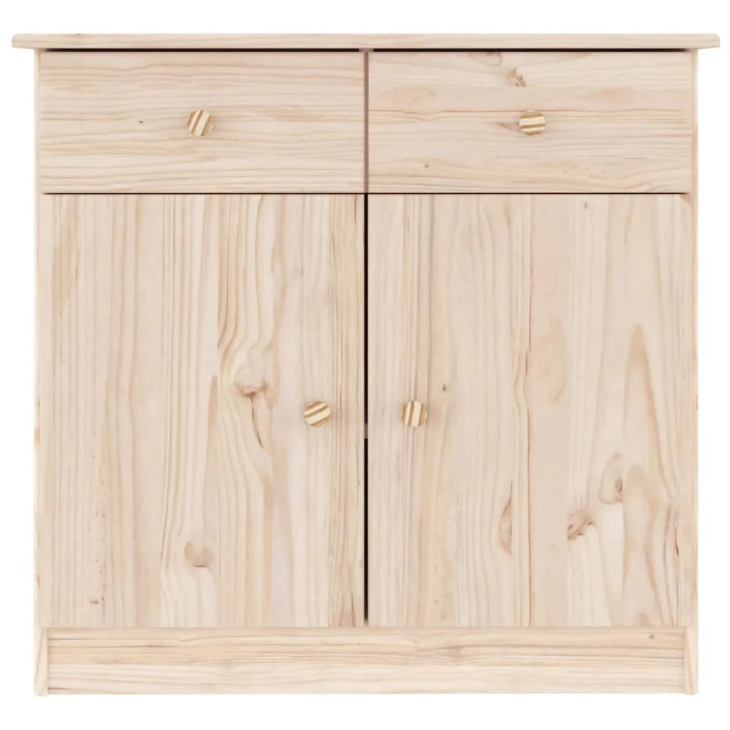 Buffet credenza cassettiera armadio mobile contenitore organizer per cucina soggiorno salotto 77 x 35 x 73 cm legno massello di pino marrone 02_0029676