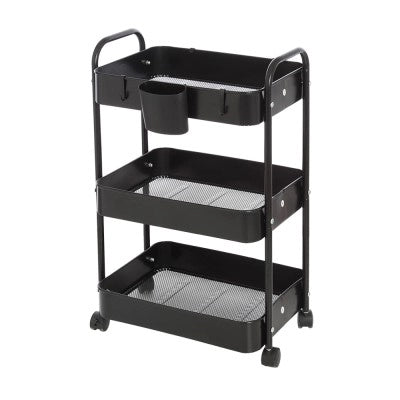 Carrello multiuso in metallo nero con portata 5 kg per ripiano