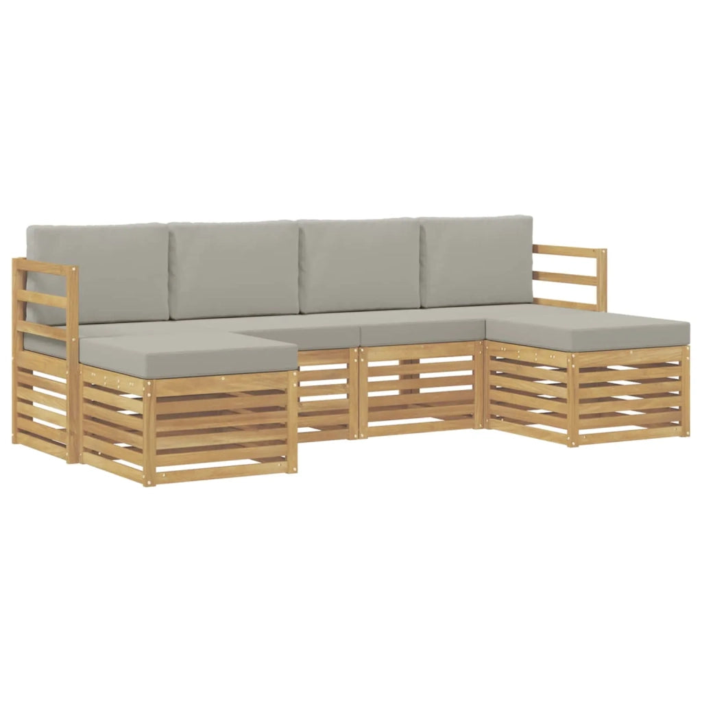 Set divani 6 pcs Bianco e Grigio Chiaro 245 x 122,5 x 73 cm 3392256