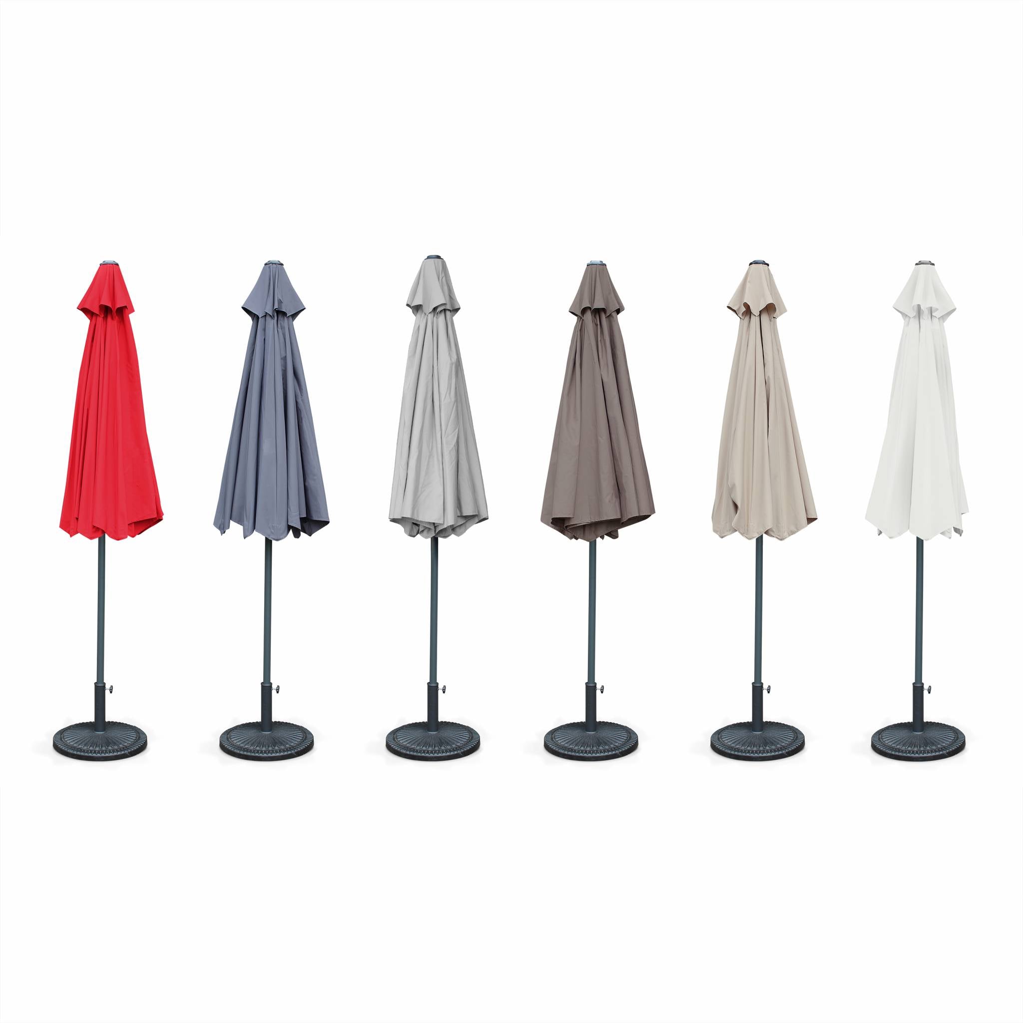 Ombrellone palo centrale  rotondo 2,7m  con luce led, rosso