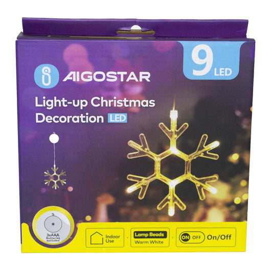 LUCE DECORAZIONE NATALIZIA 9 LED FIOCCO DI NEVE