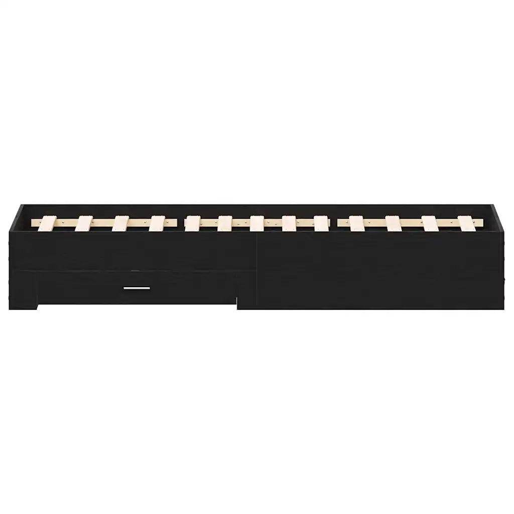 Struttura del letto con cassetto Rovere Nero 120 x 190 cm 3333980