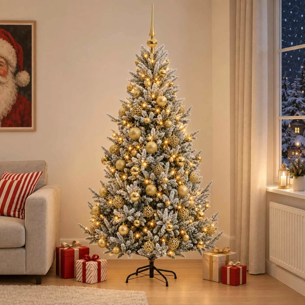 Albero di Natale artificiale con palline 210 cm 300 LED 3466555