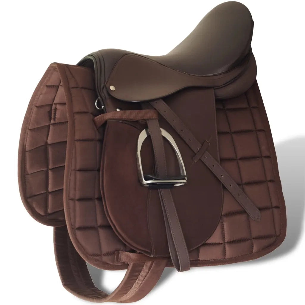 Set Sella Equitazione 16" in pelle naturale Marrone 14 cm 5-in-1 cod mxl 69074