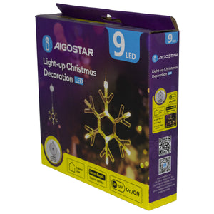 LUCE DECORAZIONE NATALIZIA 9 LED FIOCCO DI NEVE