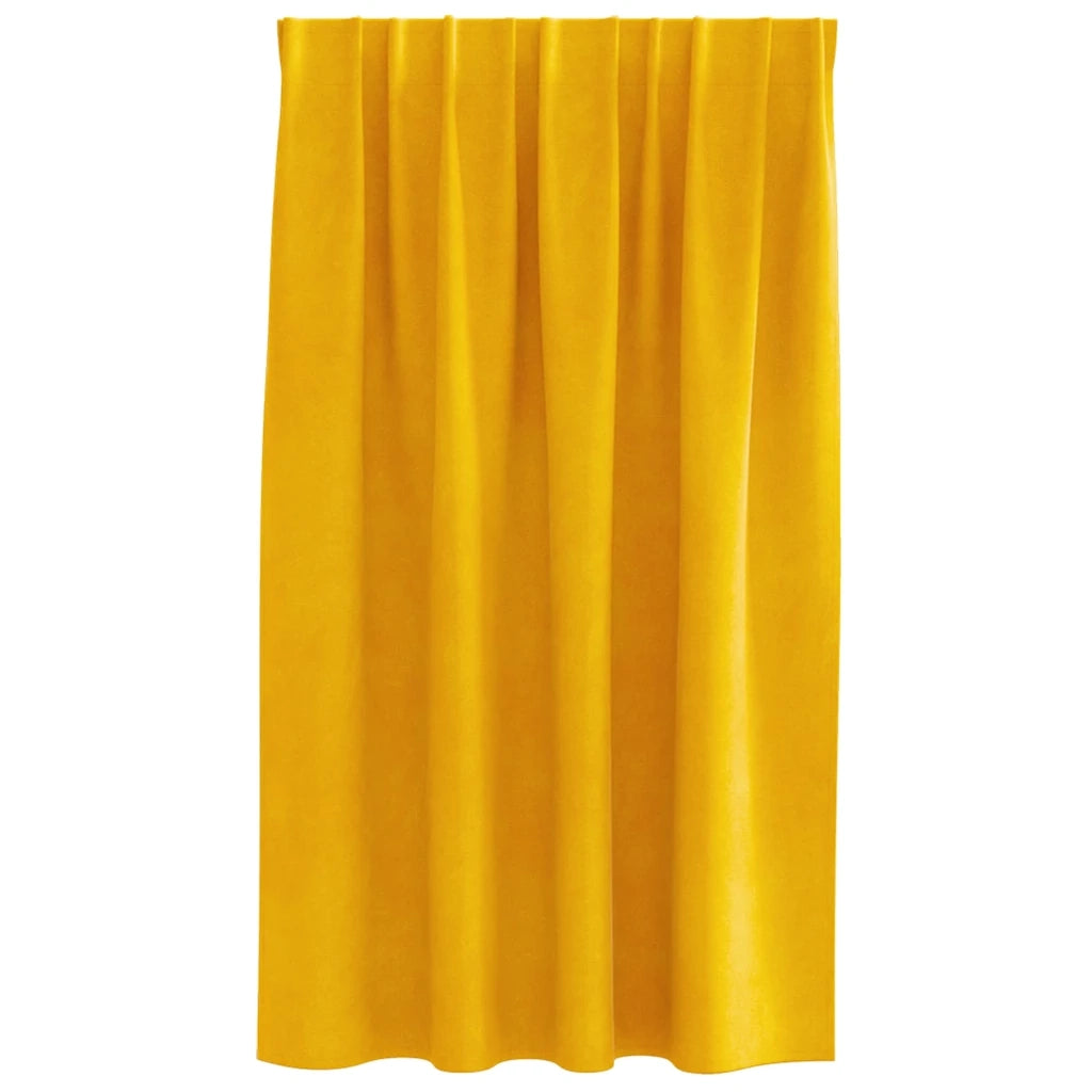 Tende oscuranti 2 pcs Giallo senape 140 x 140 cm Velluto 4107273