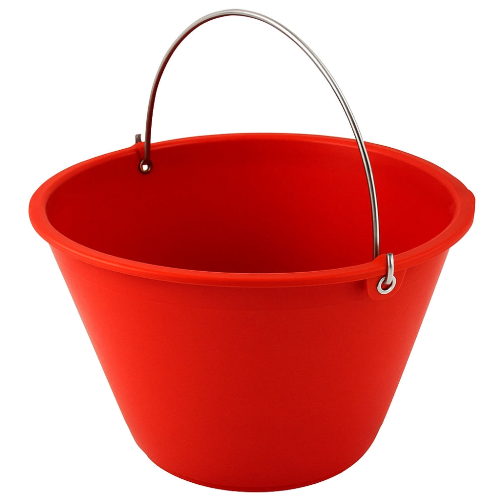 Calderina secchio muratore plastica rosso 12 l diametro 34 cm manico metallo