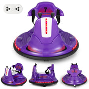 Autoscontro elettrico a batteria con doppio joystick telecomando luci a LED, Autoscontro per bambini Viola