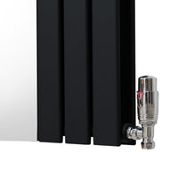 Radiatore a Specchio e Valvole Cromate  - 1800mm x 565mm – Nero