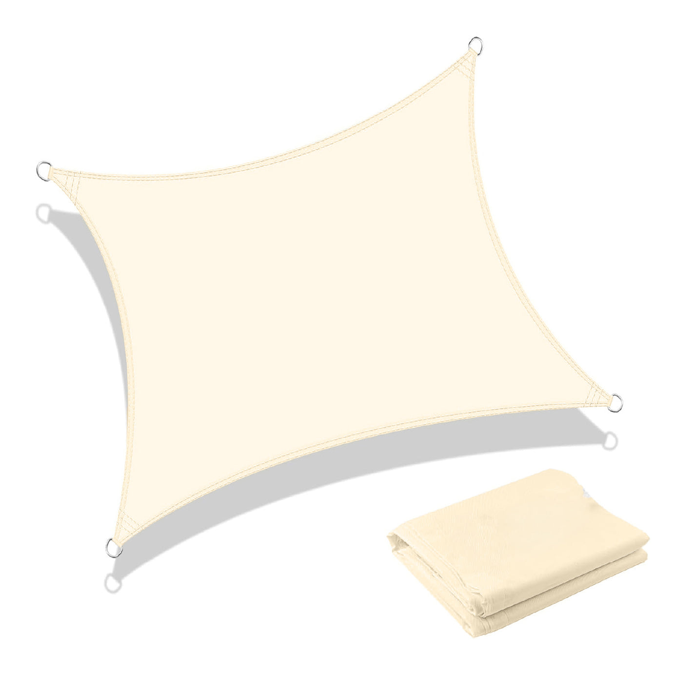 Tenda a Vela Ombreggiante Impermeabile con Anelli Rinforzati Copertura Sole per Giardino Terrazzo Balcone Patio Diverse Forme e Misure Beige - Quadrata3x3 Metri