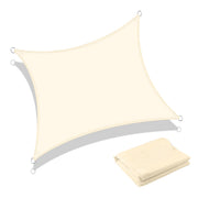 Tenda a Vela Ombreggiante Impermeabile con Anelli Rinforzati Copertura Sole per Giardino Terrazzo Balcone Patio Diverse Forme e Misure Beige - Quadrata3x3 Metri