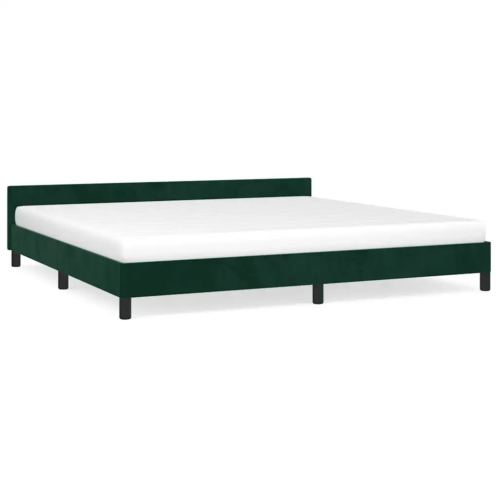 Giroletto con Testiera Verde Scuro 200x200 cm in Velluto cod mxl 58407