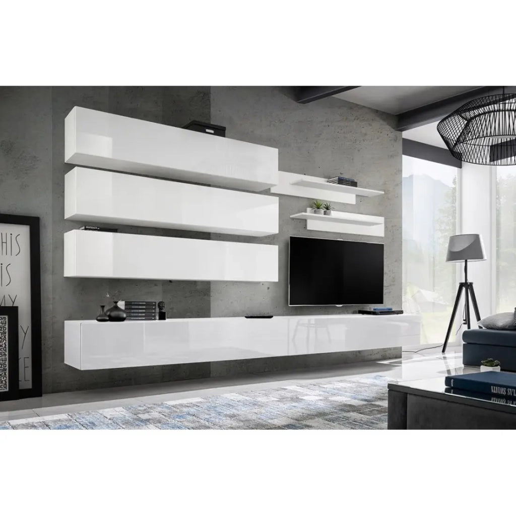 Set di mobili sospesi collezione FLY J1. Colore bianco.