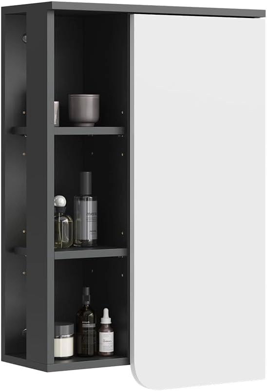 mobile bagno Karen, Antracite/bianco, 50 x 75 cm con porta e vani aperti