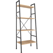 Libreria grande in stile industriale/vintage con 4 ripiani 139 cm beige 08_0000559