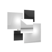 Lampada da soffitto moderna 1088/45-NE Vetri Bianchi e Neri 4xG9