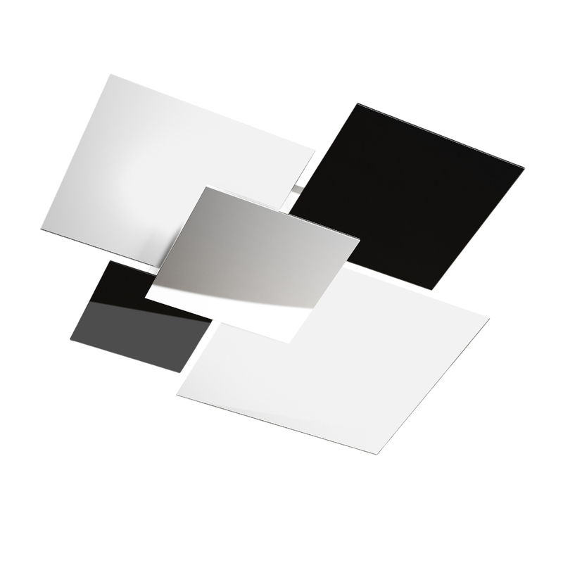 Lampada da soffitto moderna 1088/90-NE Vetri Bianchi e Neri 4xE27