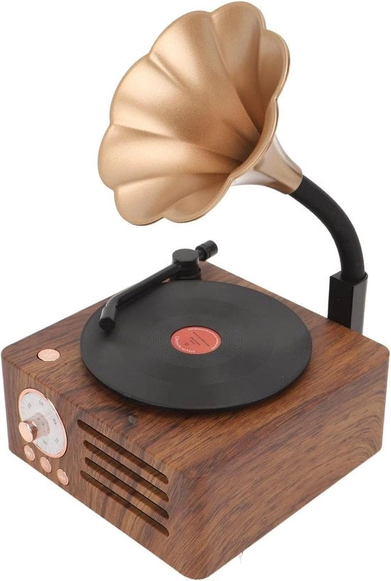 Paralume Bluetooth con design a tema grammofono vintage | Riproduttore di musica USB per uso domestico, ufficio e centri commerciali
