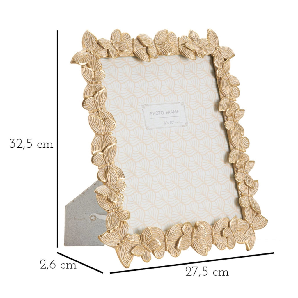 Portafoto Olistic 18, Oro, Poliresina, 27,5x2,6x32,5 cm