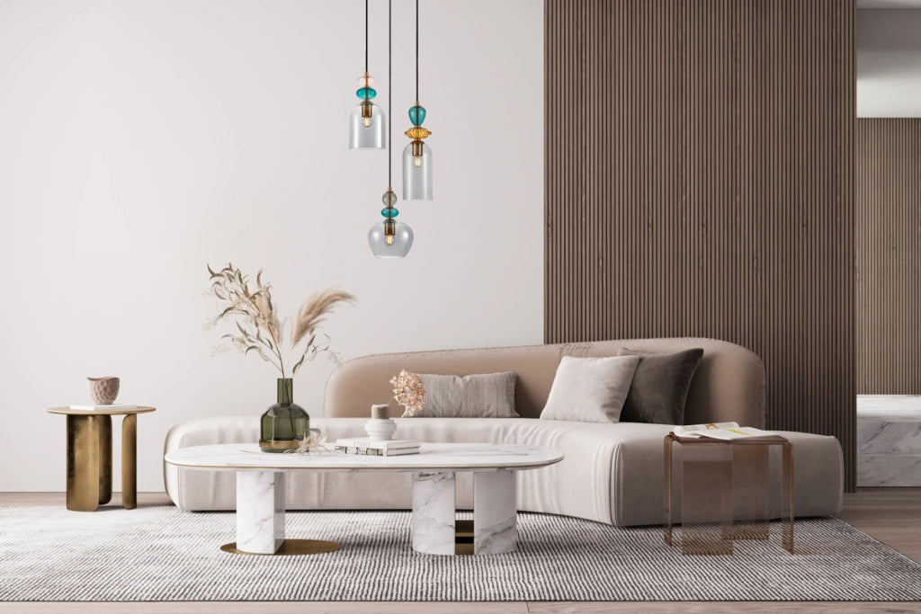 Lampadario a sospensione Busco Italux vetro multicolor 3xE27
