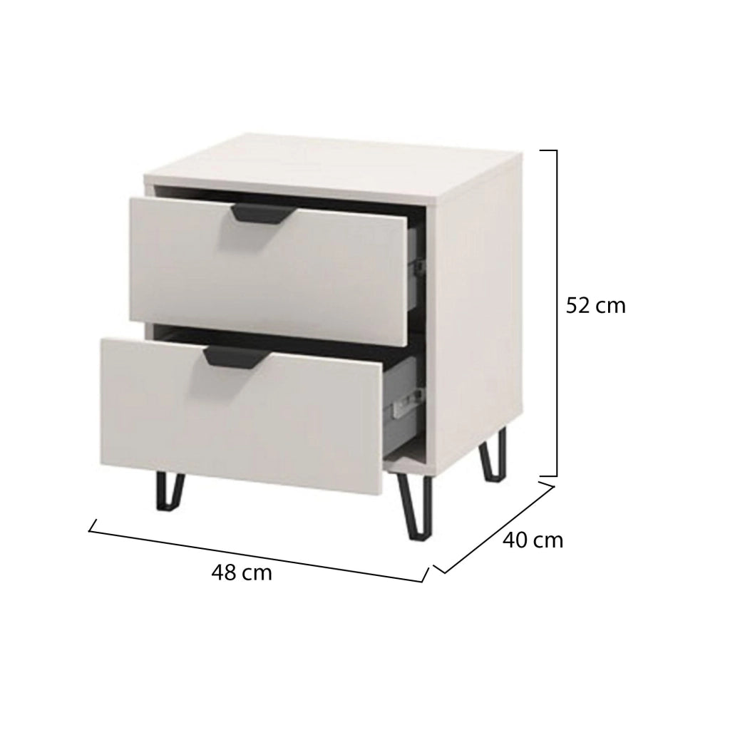 Scarlino, Comodino un Ripiano, 48x40x52h cm Beige