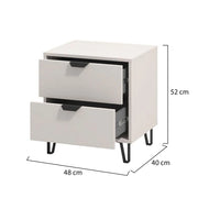 Scarlino, Comodino un Ripiano, 48x40x52h cm Beige