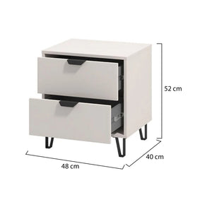 Scarlino, Comodino un Ripiano, 48x40x52h cm Beige