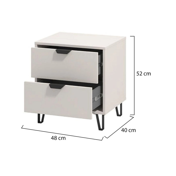 Scarlino, Comodino un Ripiano, 48x40x52h cm Beige