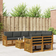 Set divani 9 pcs Naturale e Antracite Legno di Acacia Massello 3375042