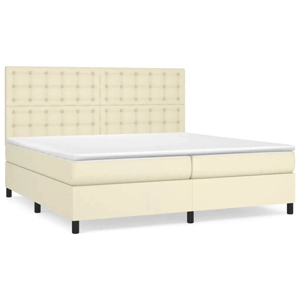 Giroletto a Molle con Materasso Crema 200x200 cm in Similpelle cod mxl 62186