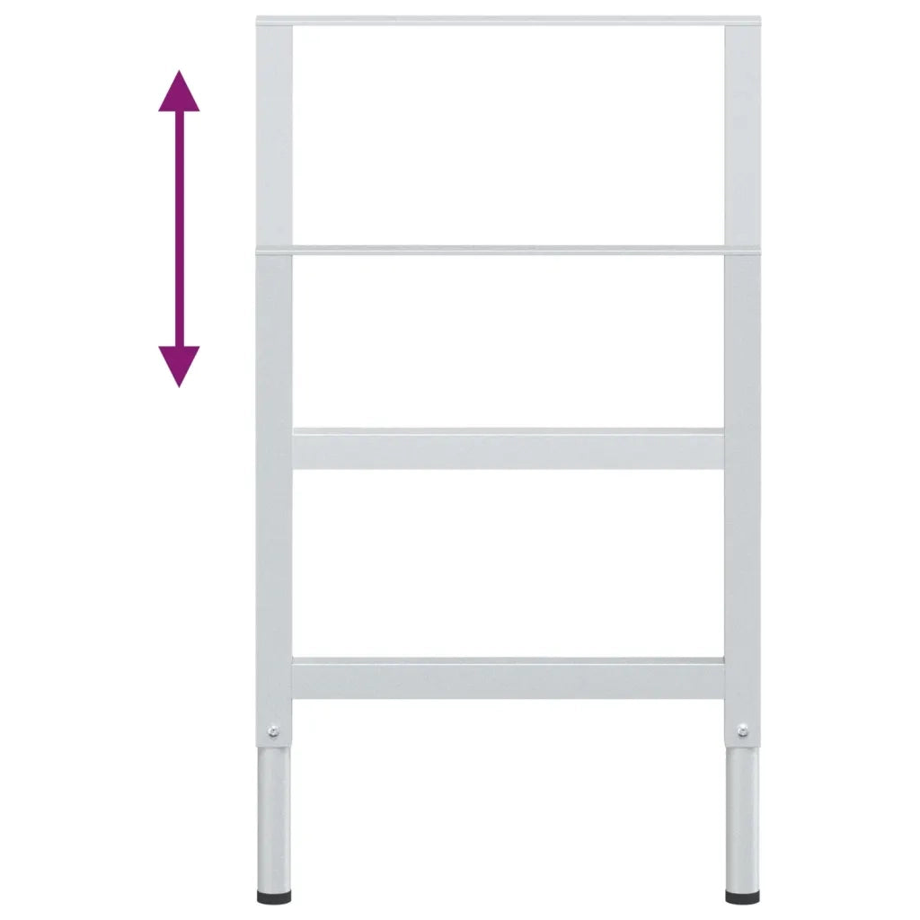 Telai per Banco da Lavoro 2 pz in Metallo 55x(69-95,5) cm Grigi 147932