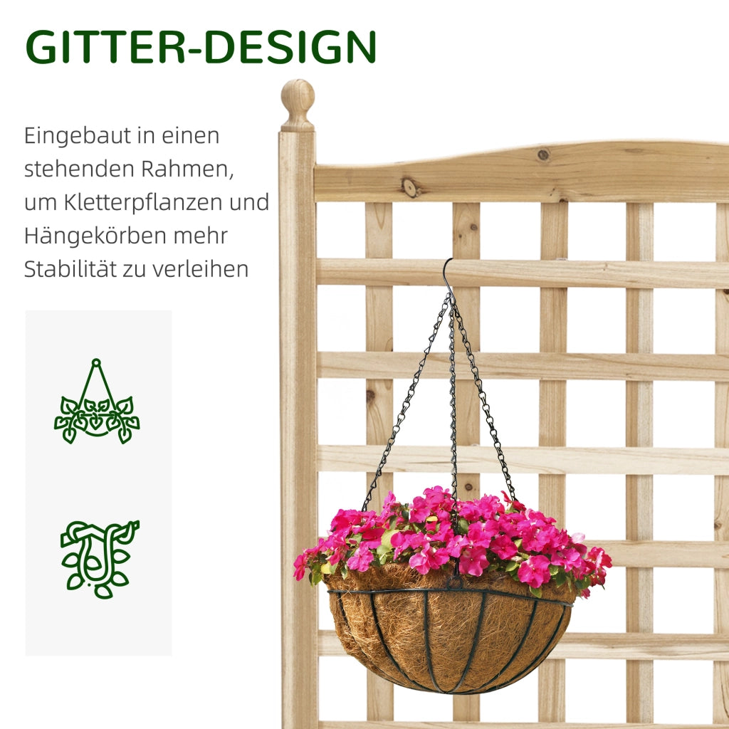 Hochbeet Pflanzkasten con Griglia per Rampicanti ¨C zephmum ¨C Legno Naturale 64x28x120 cm