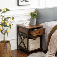 Valora TABLE CABINET Comodino in acciaio marrone rustico per camera da letto